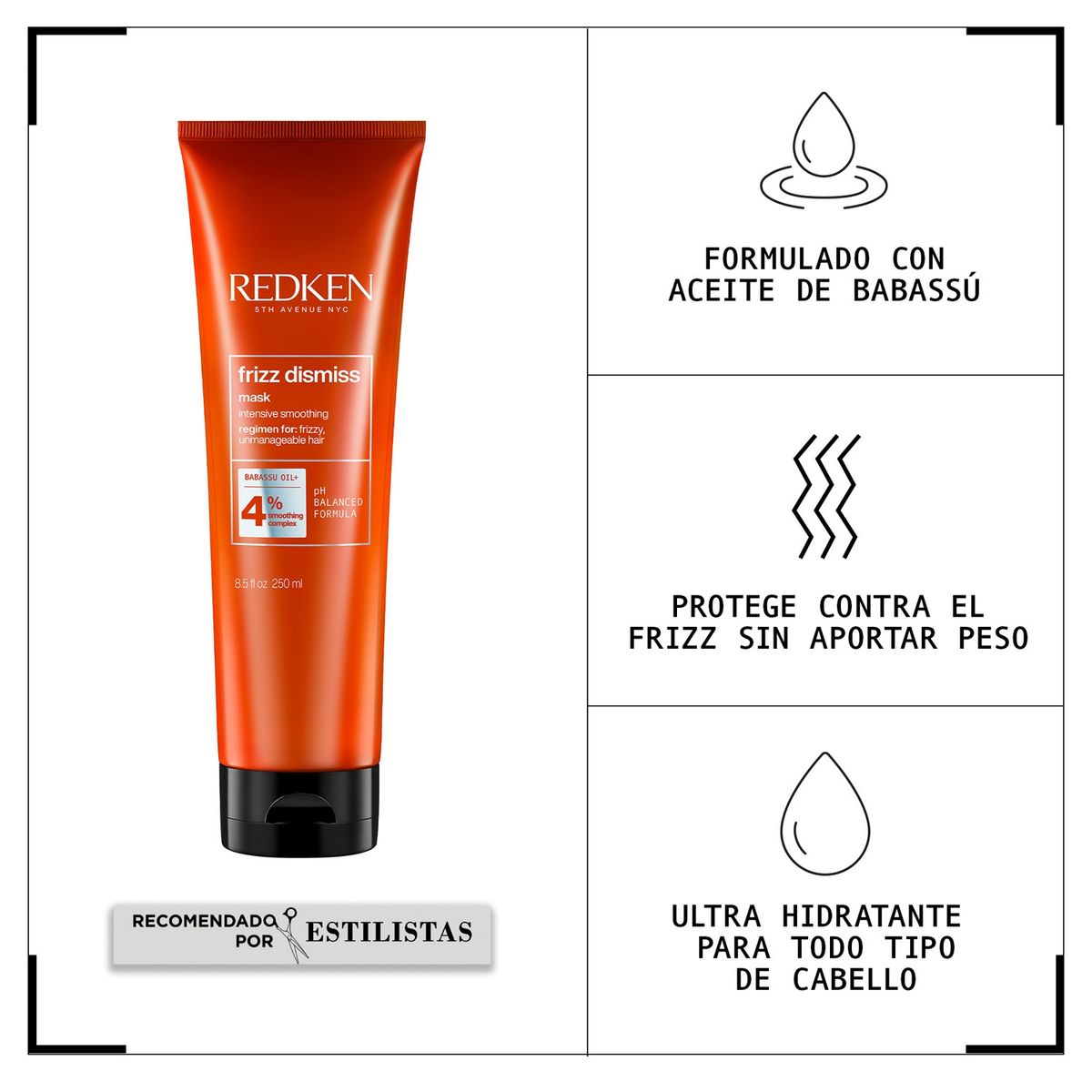 REDKEN - Máscara de Tratamiento Frizz Dismiss Anti Frizz 250ml Redken