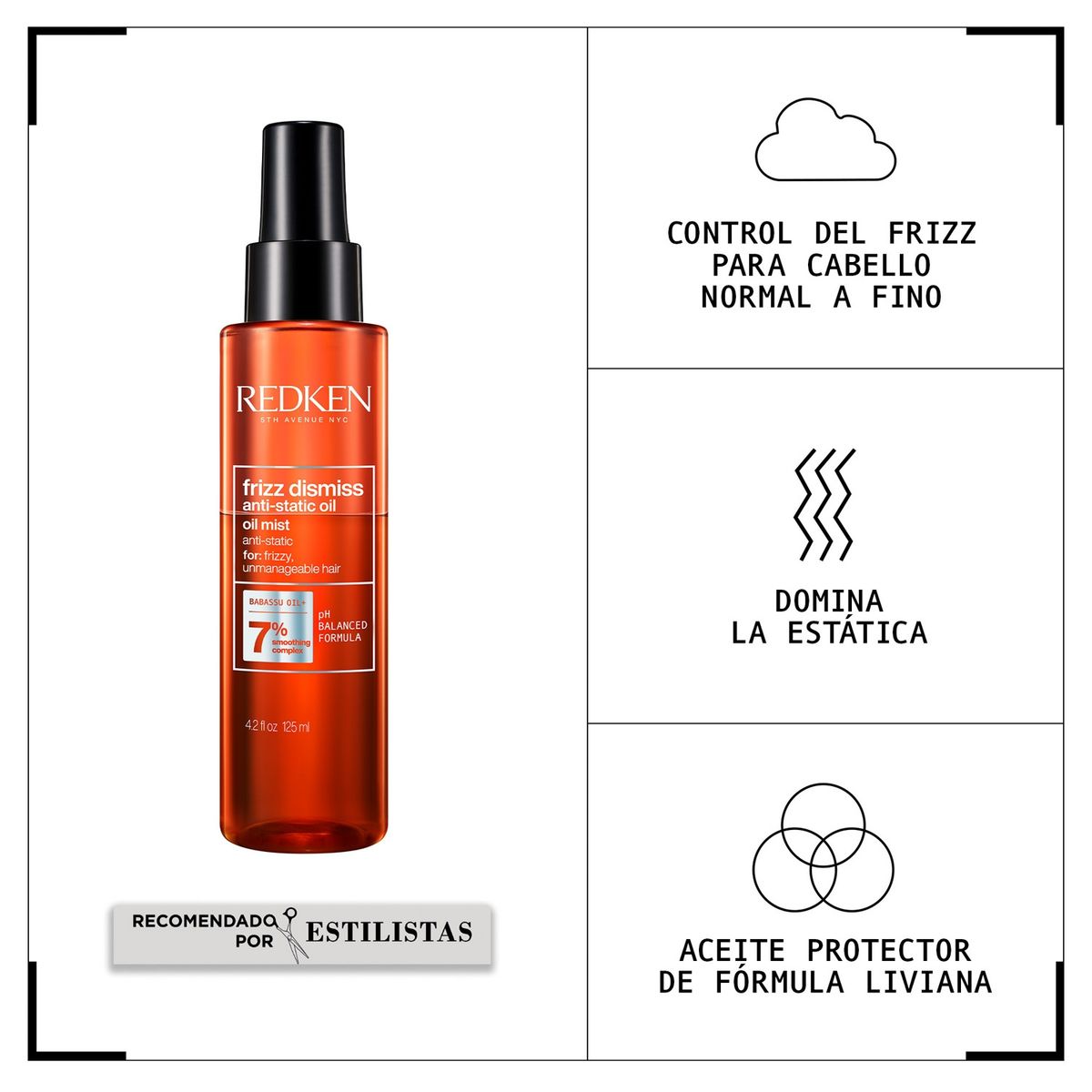 REDKEN - Aceite Bifásico Anti-Static Frizz Dismiss Anti Frizz 125ml Redken