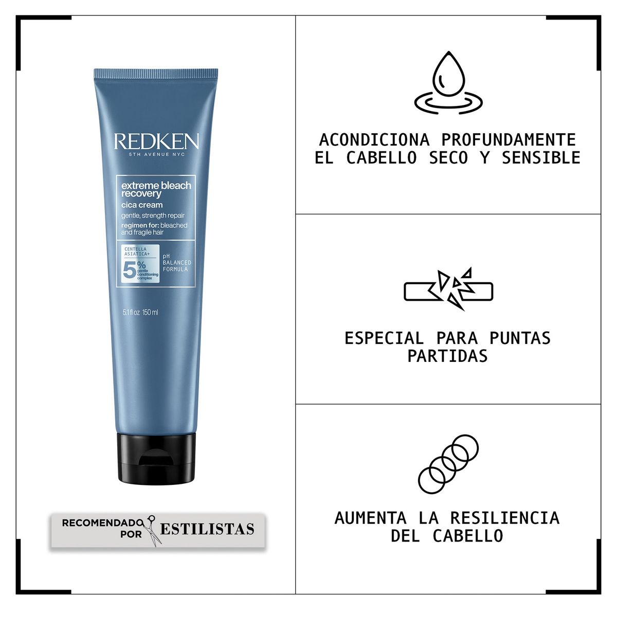 REDKEN - Tratamiento Leave-In Fortalecedor Cabello Decolorado y Frágil Extreme Bleach Recovery 150 ml Redken
