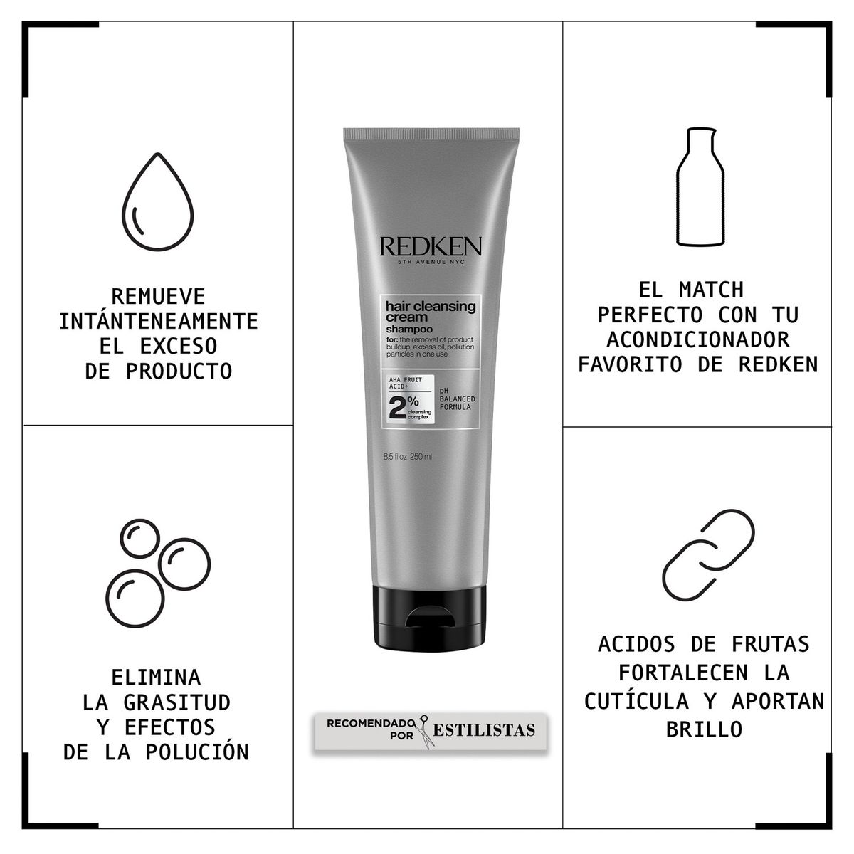 REDKEN - Shampoo Limpieza Profunda Hair Cleansing Cream 250 Ml Redken