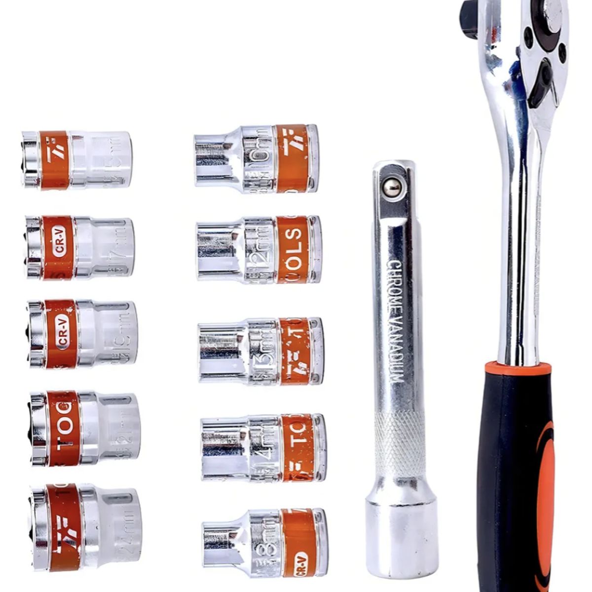 MOMO - Set Caja Juego Herramienta Dados 12 Piezas Acero Carbono 1/2