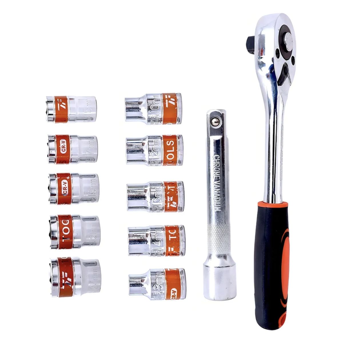 MOMO - Set Caja Juego Herramienta Dados 12 Piezas Acero Carbono 1/2