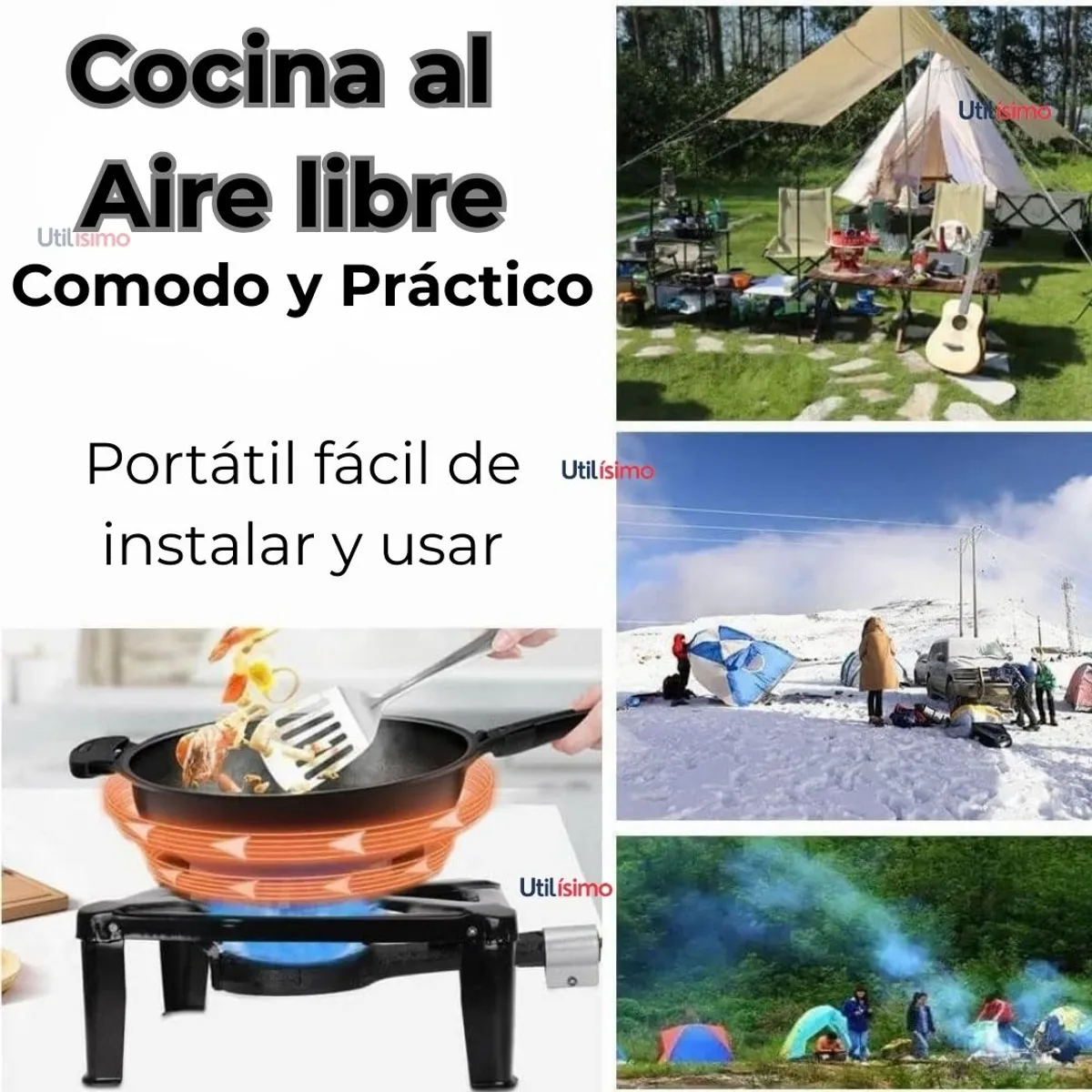 LINE - Fogón Cocina Gas Licuado 1 Plato + Kit De Instalación Camping