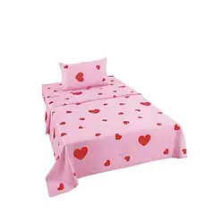 GENERICO - JUEGO DE SABANAS INFANTIL 210 HILOS 1 PLAZA CORAZON