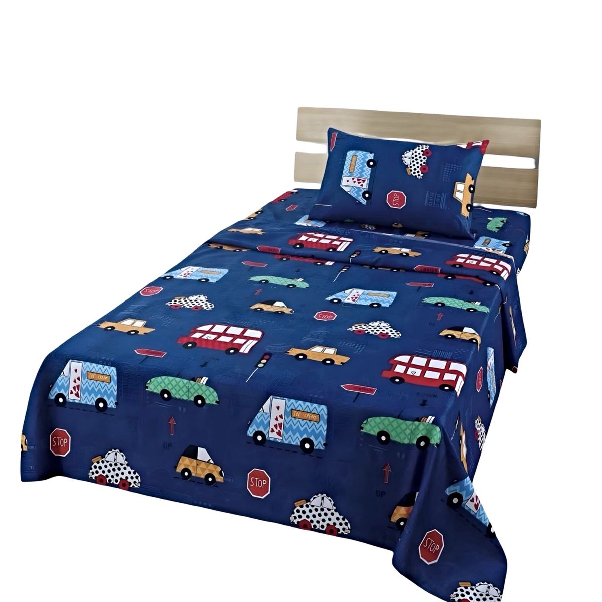 GENERICO - JUEGO DE SABANAS INFANTIL 210 HILOS 1 PLAZA CARRO