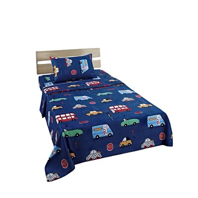 Imagen 2 del producto JUEGO DE SABANAS INFANTIL 210 HILOS PLAZA Y MEDIA CARRO