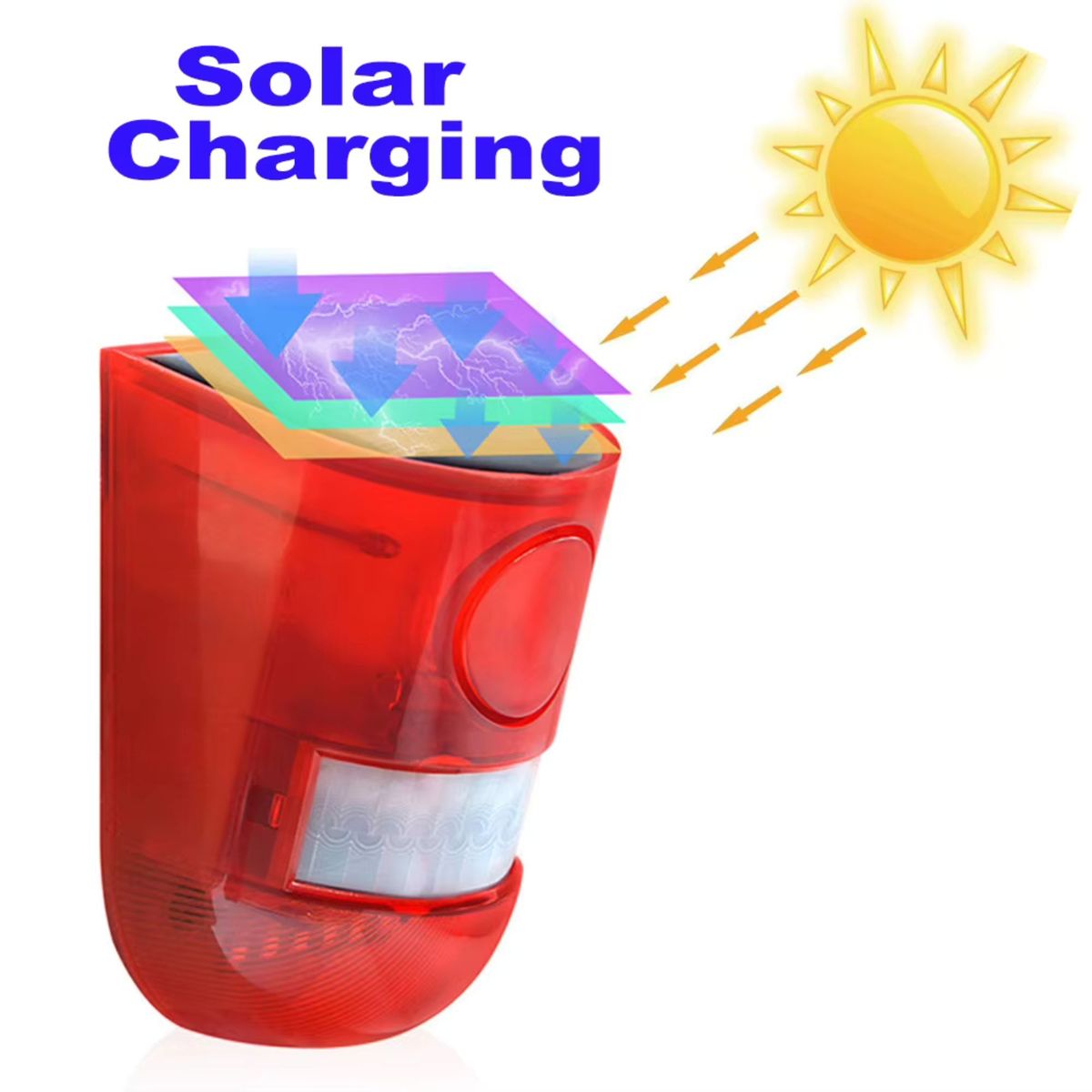 GENERICO - Alarma Solar con Sensor de Movimiento 129 dB Impermeable