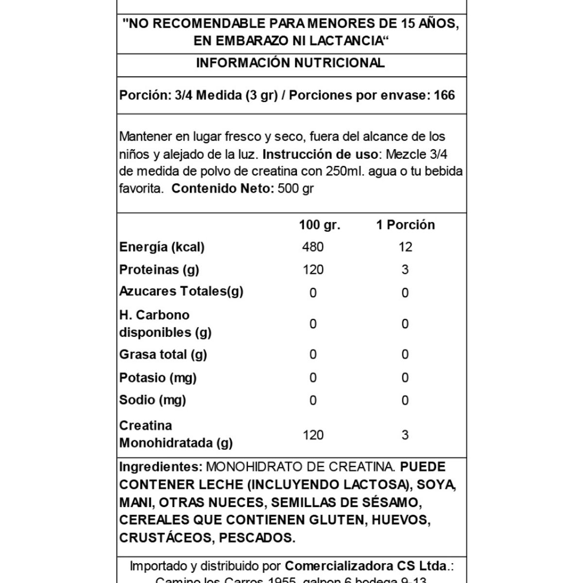 OSTROVIT - Creatina Monohidratada Ostrovit 500 Grs Sabor Cola