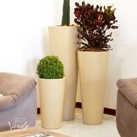 MACETERO BEIGE ALCANTARA 50CM ALTO