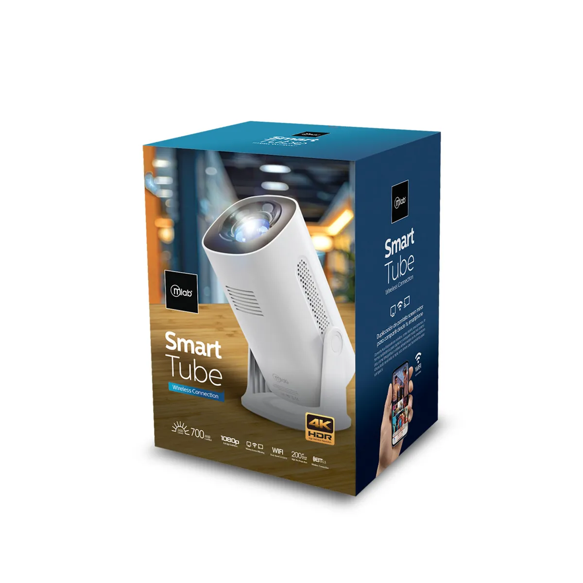 MLAB - Proyector Smart Tube Wifi Bluetooth 720p MLAB