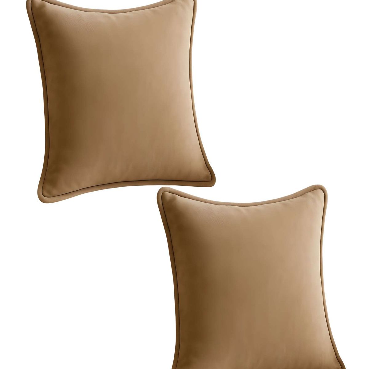 GENERICO - PACK DE 2 FUNDAS DE COJIN LISA CON BORDE 45X45 MARRON