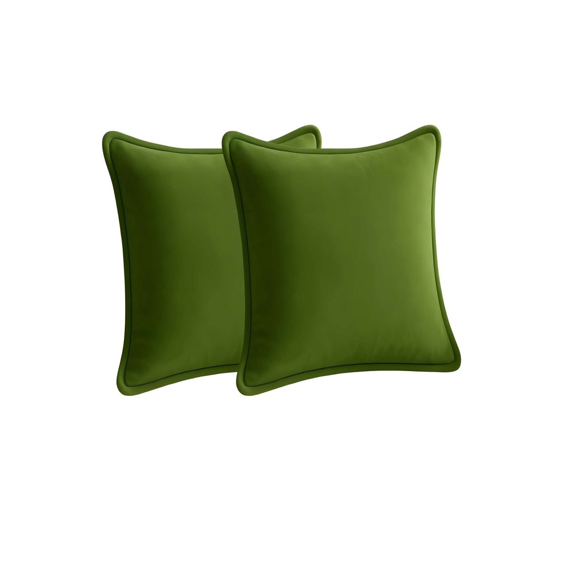 GENERICO - PACK DE 2 FUNDAS DE COJIN LISA CON BORDE 45X45 VERDE
