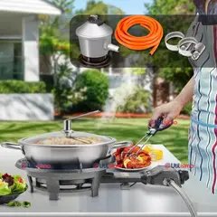 LINE - Cocina Fogón A Gas1 Plato Cocinilla Camping + kit Instalación