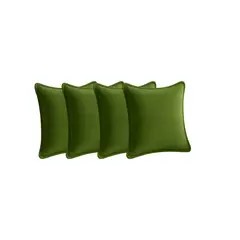 GENERICO - PACK DE 4 FUNDAS DE COJIN LISA CON BORDE 45X45 VERDE