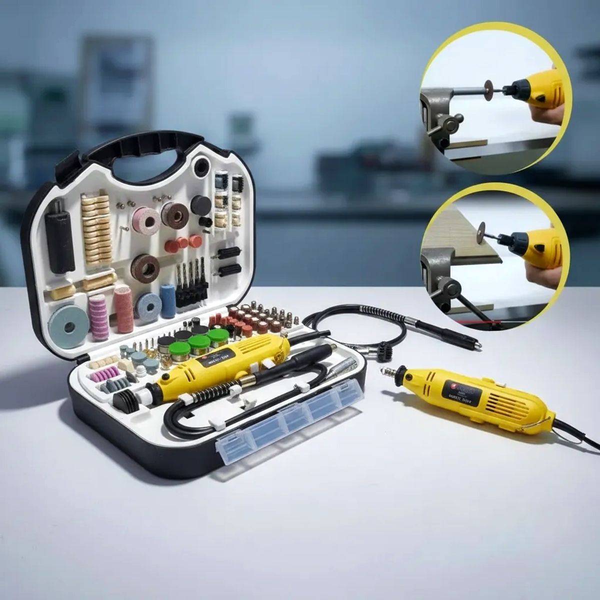 GENERICO - FIGOIMPORT Taladro Mototool De Pulido Pequeño Con 211 Accesorios