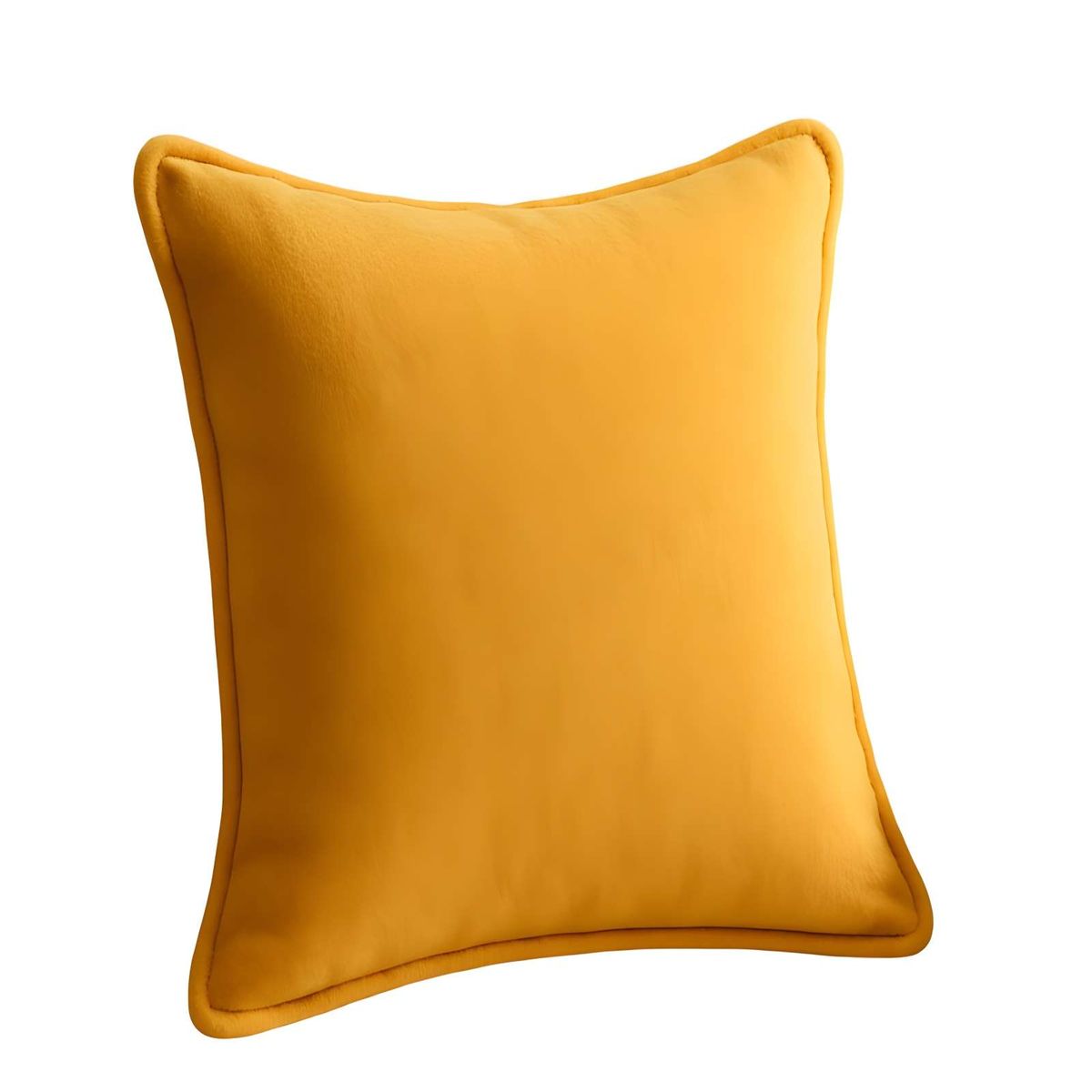 GENERICO - JUEGO DE 4 FUNDAS DE COJIN LISA CON BORDE 45X45 AMARILLO