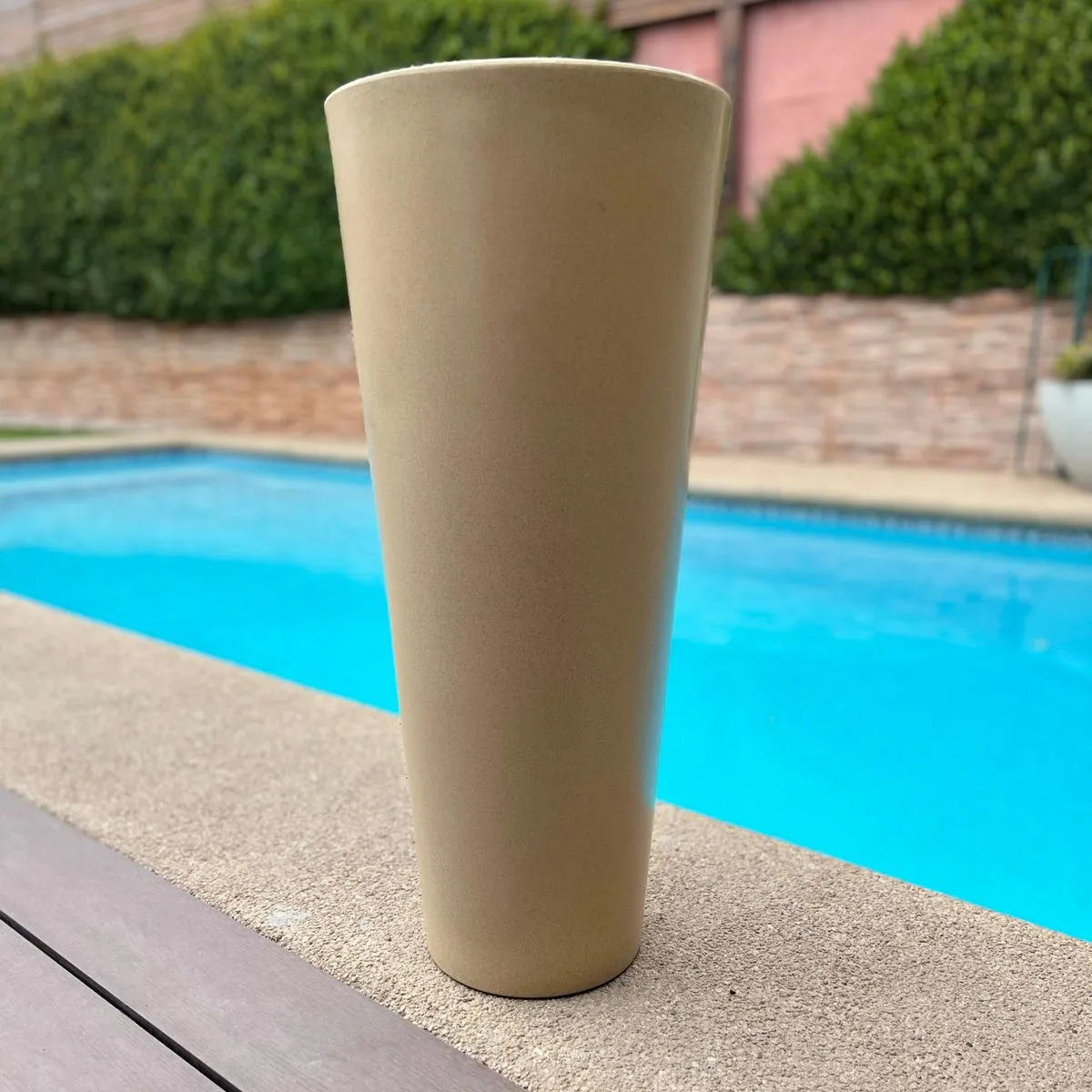 GENERICO - MACETERO BEIGE ALCANTARA 100CM ALTO