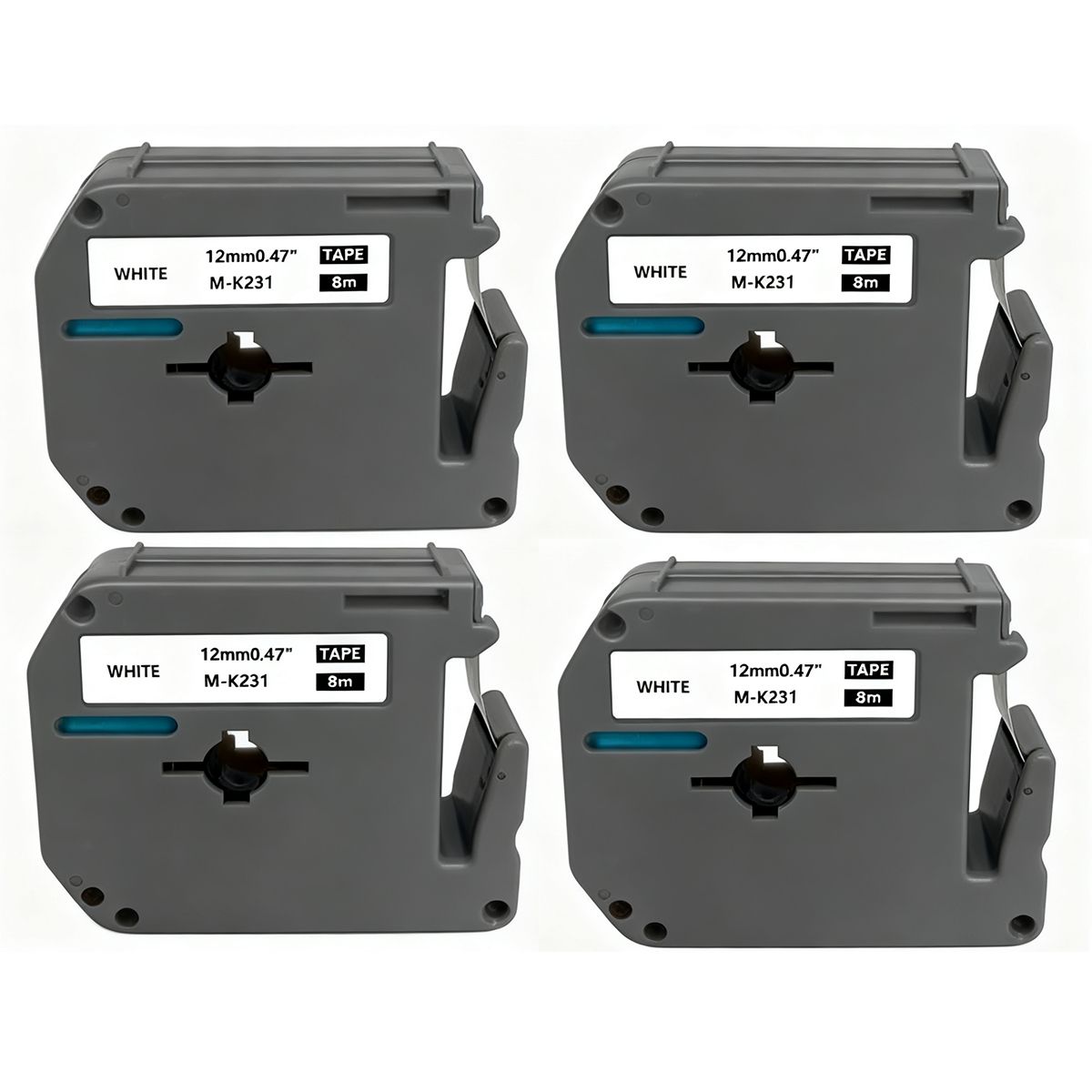 KINDA NICE - 4pcs Cinta Rotuladora Para Brother Tze-231 Alternativa 12mm