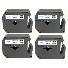 KINDA NICE - 4pcs Cinta Rotuladora Para Brother Tze-231 Alternativa 12mm
