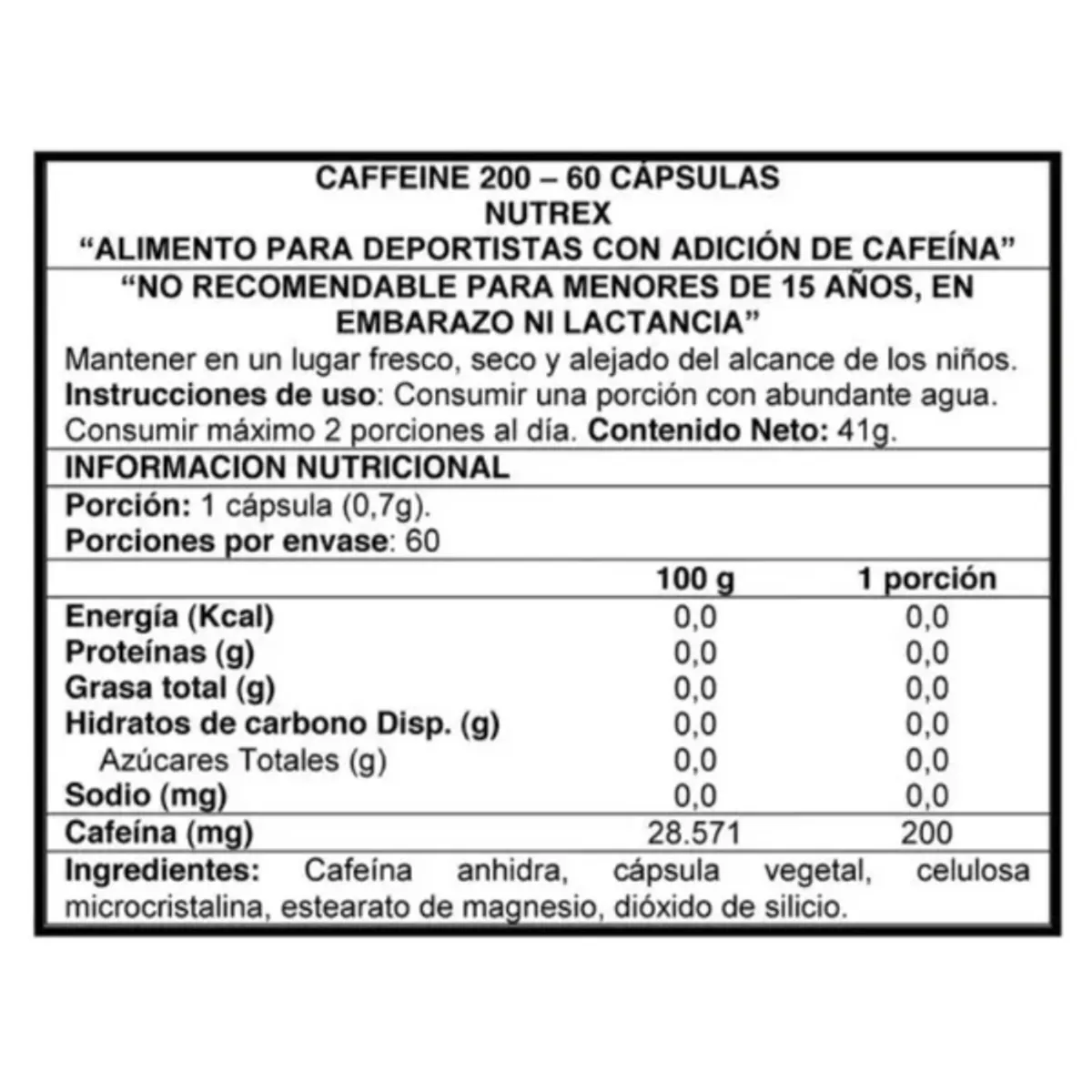 NUTREX RESEARCH - Caffeine 200 60 cap – Nutrex