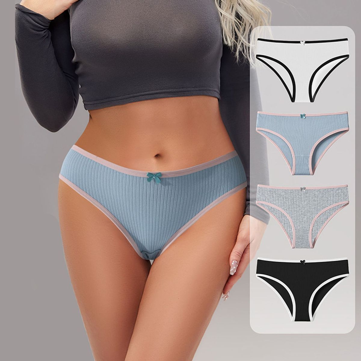 TIOZONEY - Pack de 4 Calzones Mujer