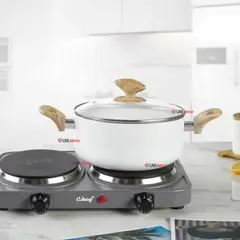 LINE - Cocina Eléctrica 2 Platos 2000W de Potencia Cocinilla Portátil