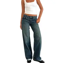TIOZONEY - Jeans rectos para mujeres