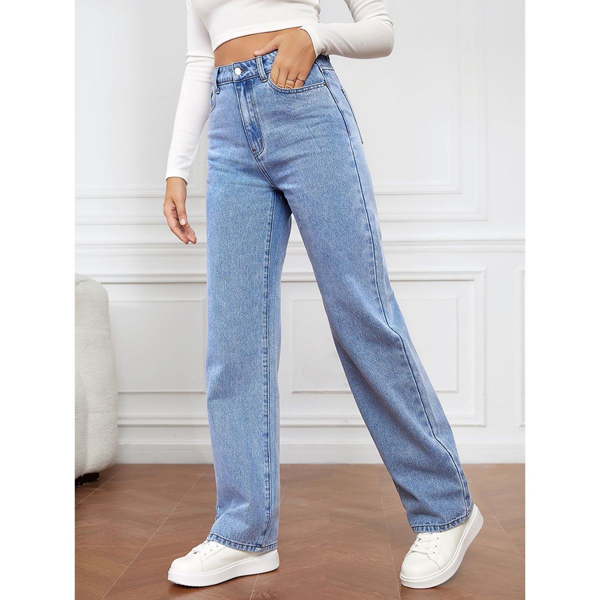 TIOZONEY - Jeans ajustados de cintura alta