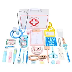 KINDA NICE - Juguete Didáctico Kit Médico Dentista Madera Juego Niños