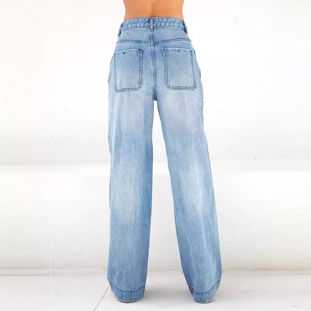 TIOZONEY - Jeans anchos para mujer