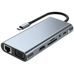 KINDA NICE - Hub 11 En 1 USB-C Ccon 4K, Gigabit Ethernet y Carga PD 1000Mbps