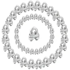 KUANGYE - 50 Abrazaderas De Cuerda Alambre M6,abrazaderas De Cable 1/4