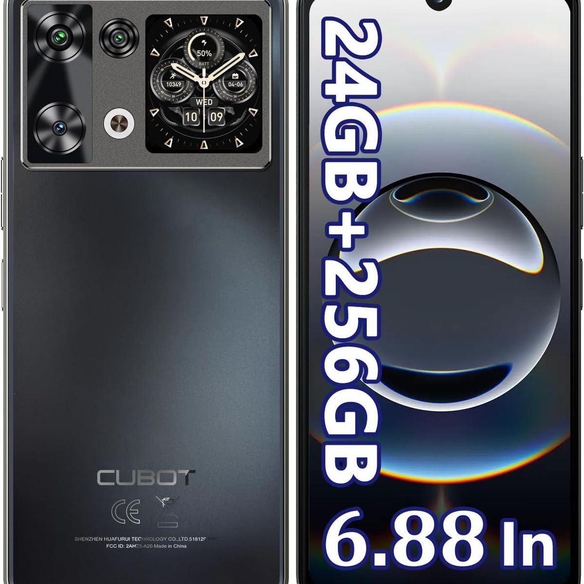 CUBOT - Cubot P90 Celular 24GB+256GB Andiord 15 Smartphone-Negro