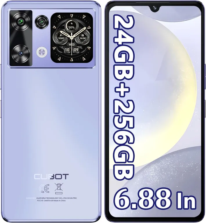 P90 Celular 24GB+256GB Andiord 15 Smartphone-Púrpura