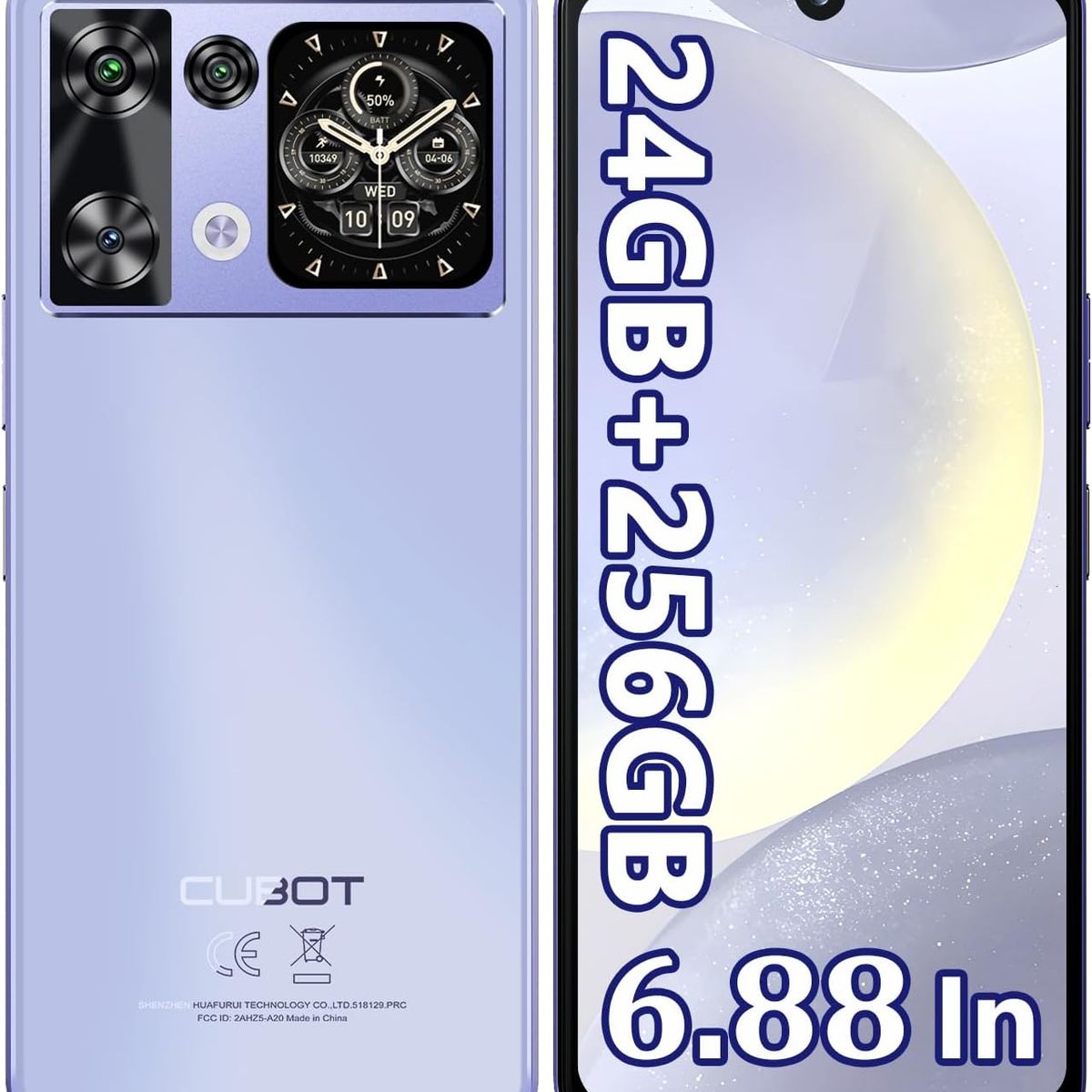 CUBOT - Cubot P90 Celular 24GB+256GB Andiord 15 Smartphone-Púrpura