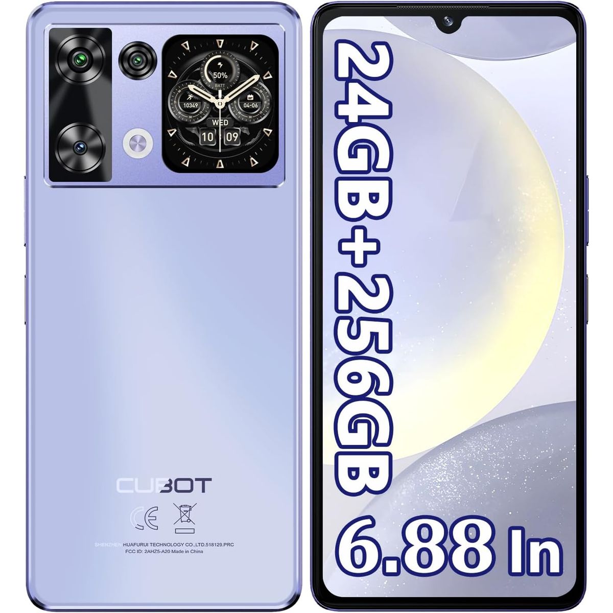 CUBOT - Cubot P90 Celular 24GB+256GB Andiord 15 Smartphone-Púrpura
