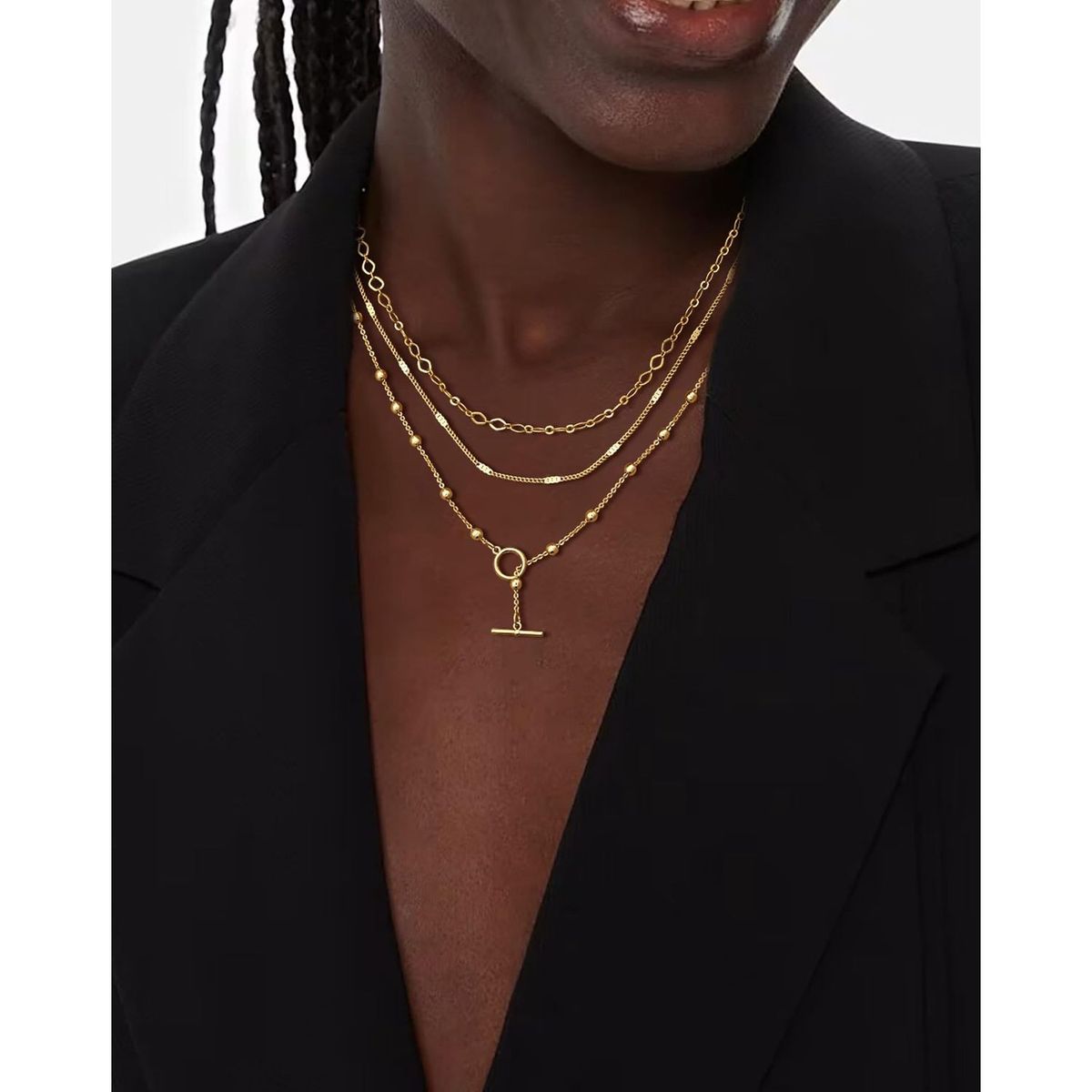 TIOZONEY - Collar Dorado Mujer