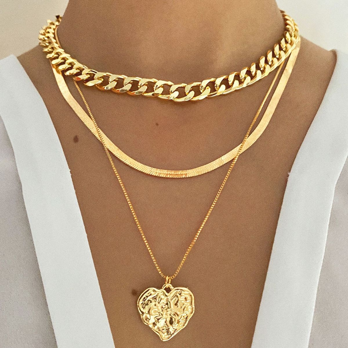 TIOZONEY - Collar Dorado Mujer