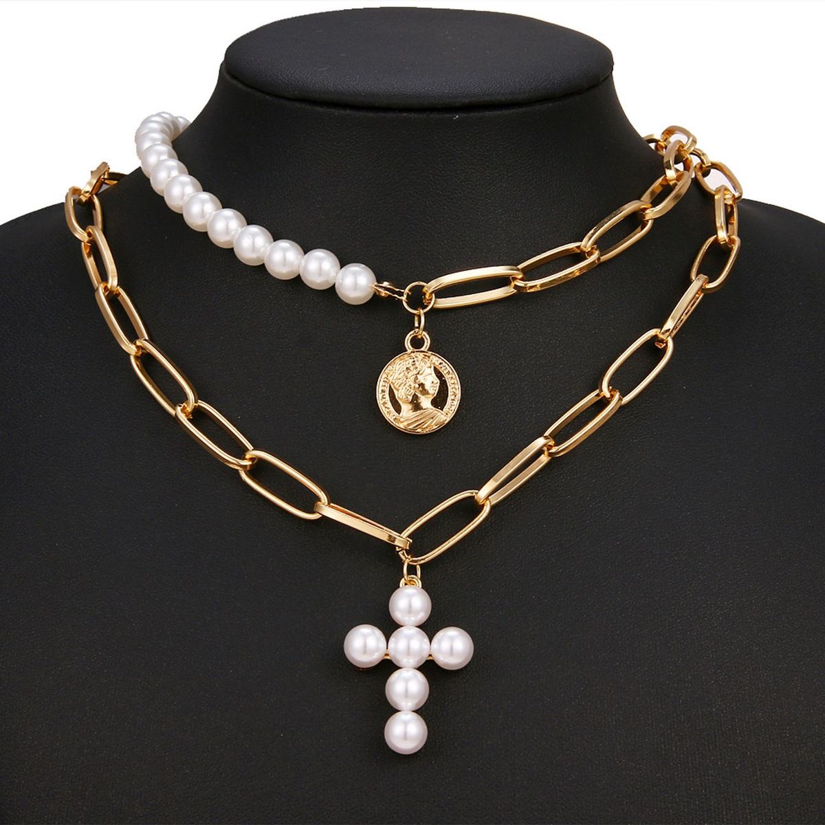 TIOZONEY - Collar Dorado Mujer
