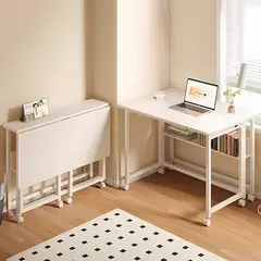 VIDITA - Mesa Plegable Con Ruedas 100cm Escritorio Plegable Multiuso Sin Instalción Plegado en 10 Segundos