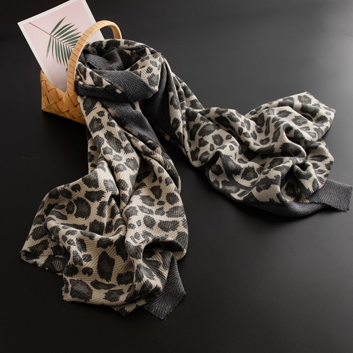 TIOZONEY - Bufanda de mujer con estampado de leopardo