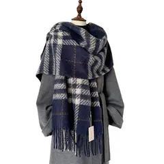 TIOZONEY - Bufanda a cuadros para abrigo