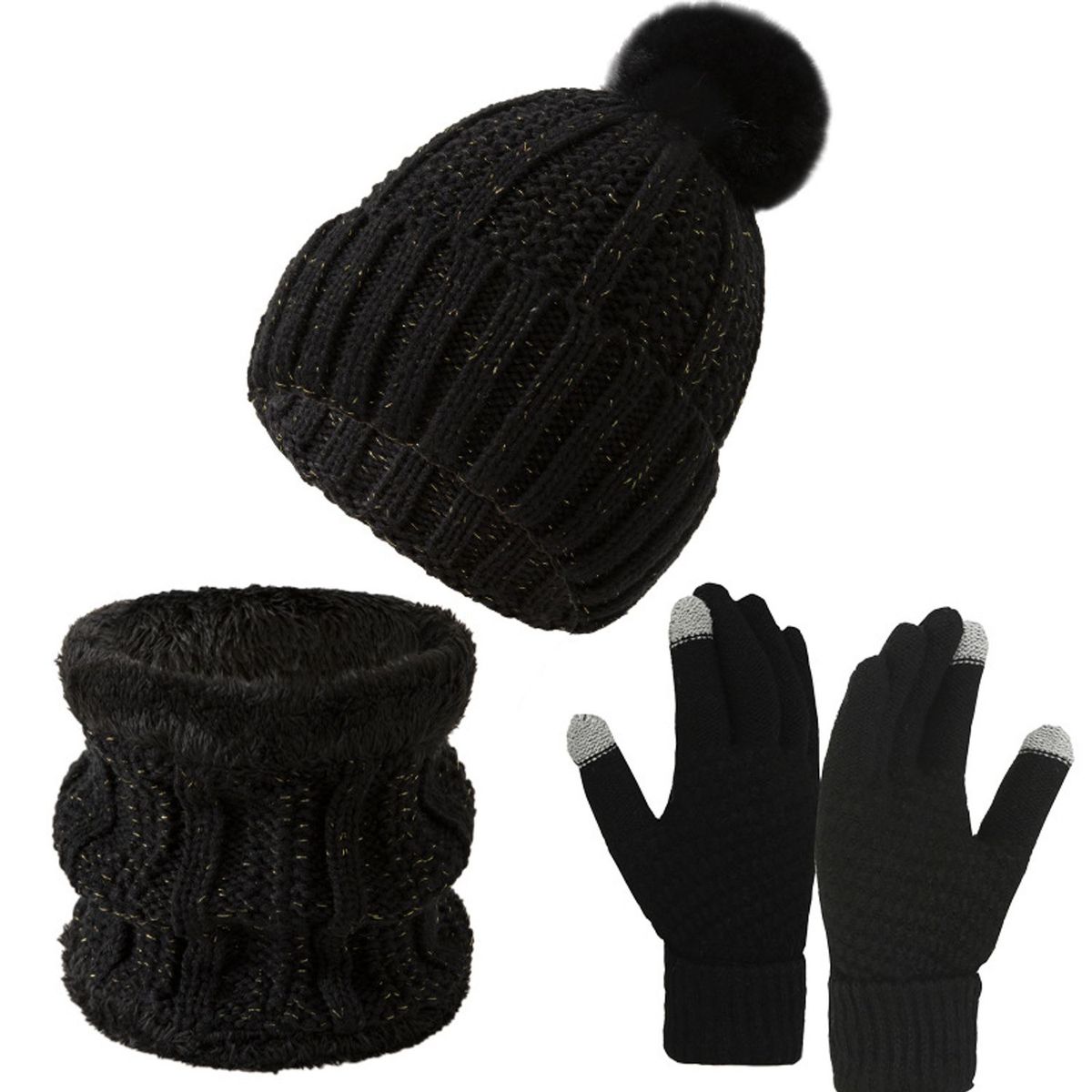 TIOZONEY - Pack Gorro Bufanda y Guantes