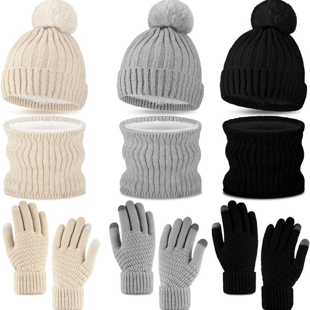 TIOZONEY - Pack Gorro Bufanda y Guantes