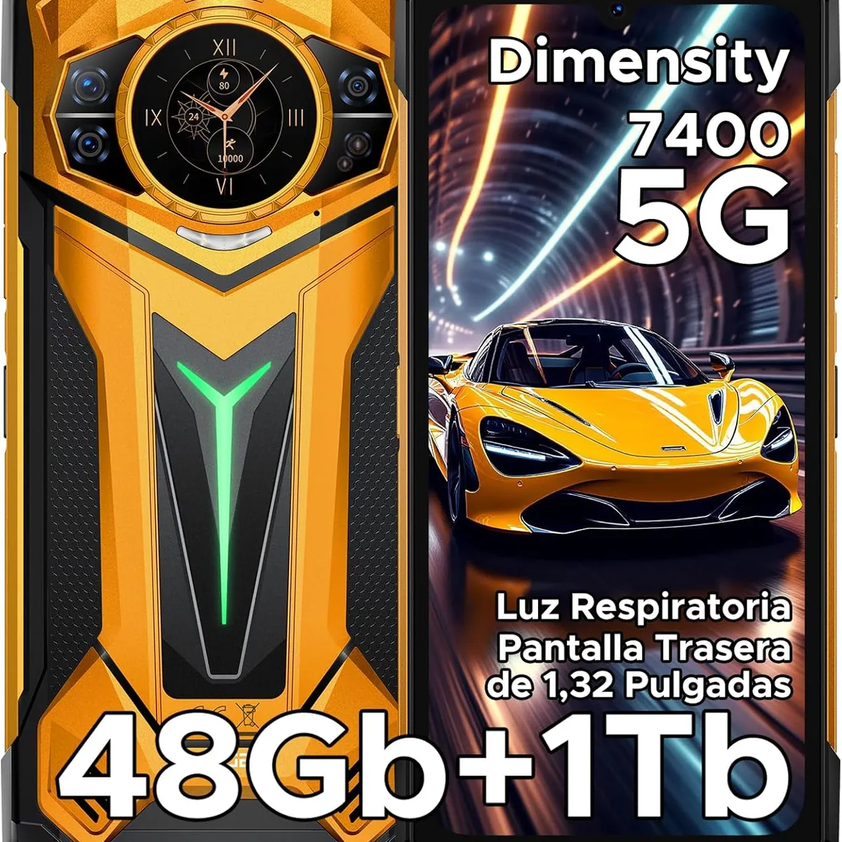 DOOGEE - DOOGEE S200 Ultra 5G Celular 48GB+1TB 11000mAh 100MP Android 15-amarillo