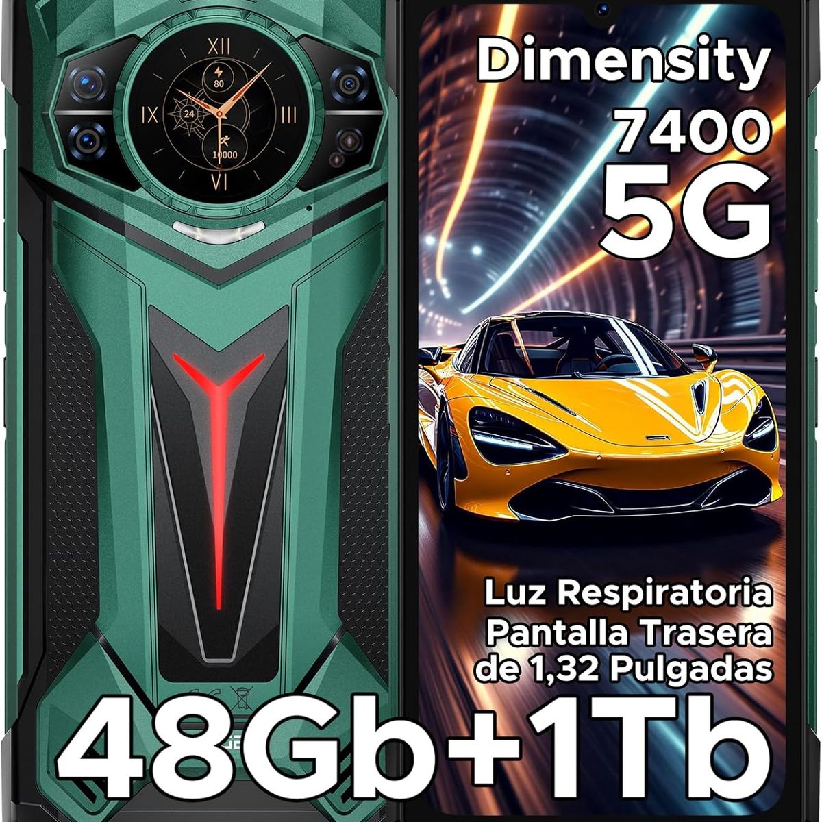 DOOGEE - DOOGEE S200 Ultra 5G Celular 48GB+1TB 11000mAh 100MP Android 15-Verde
