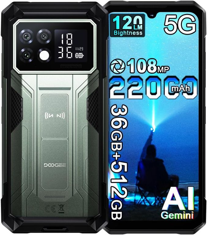 S200 MAX 5G Celular 36GB+512GB 108MP 22000mAh Android 15 Smartphone-Verde