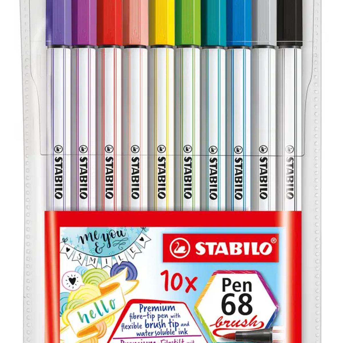 STABILO - Set 10 Rotulador Premium Con Punta De Pincel Stabilo