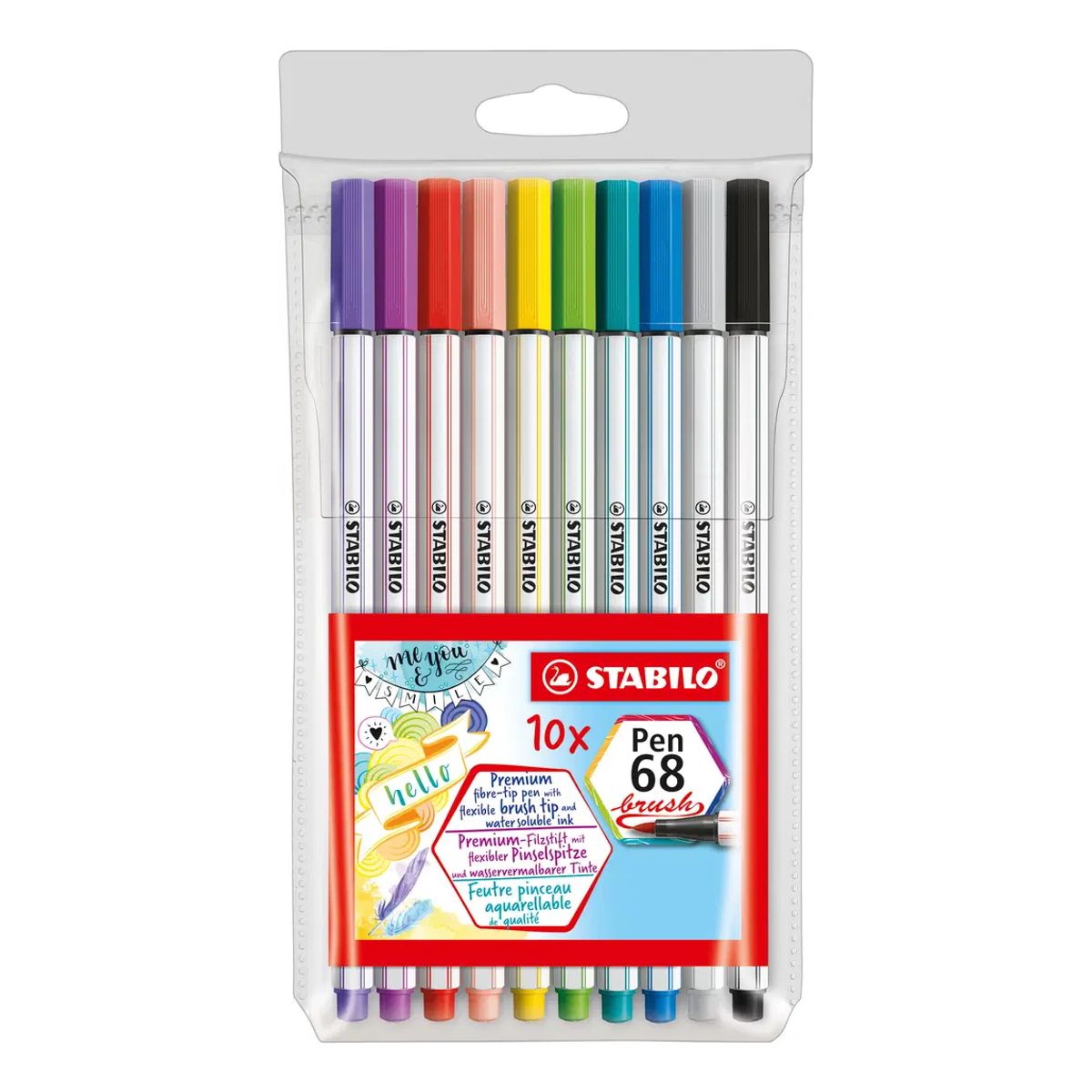 STABILO - Set 10 Rotulador Premium Con Punta De Pincel Stabilo