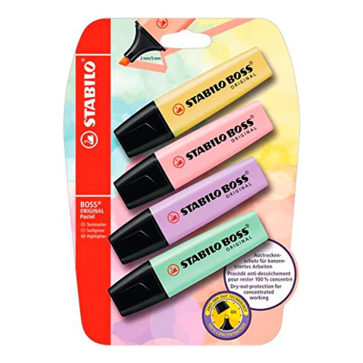 STABILO - Set 4 Destacadores Stabilo Boss Original Pastel-colores